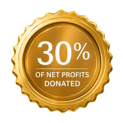 30% Net Profits Donated